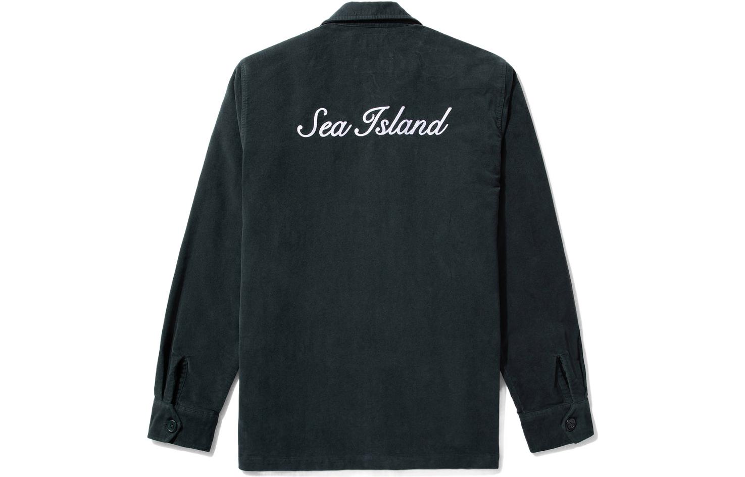 NOAH Sea Island Smock Back Letter Print Single-Breasted Jacket Deep Green Men SS22FLATS1566