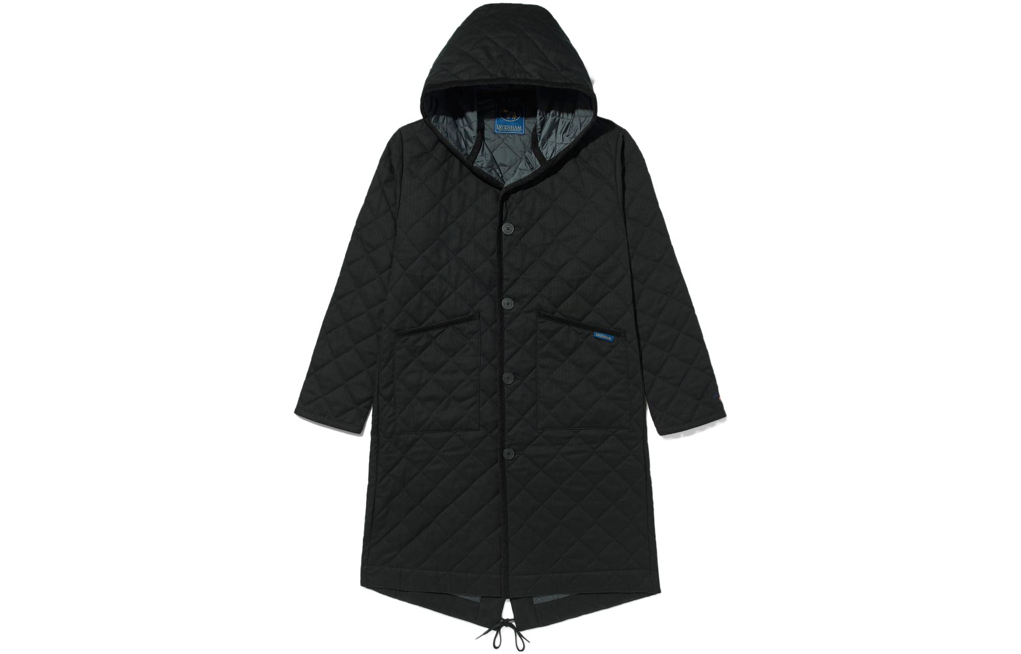 NOAH Solid Color Mid-Length Hooded Jacket with Button Closure OW037FW23