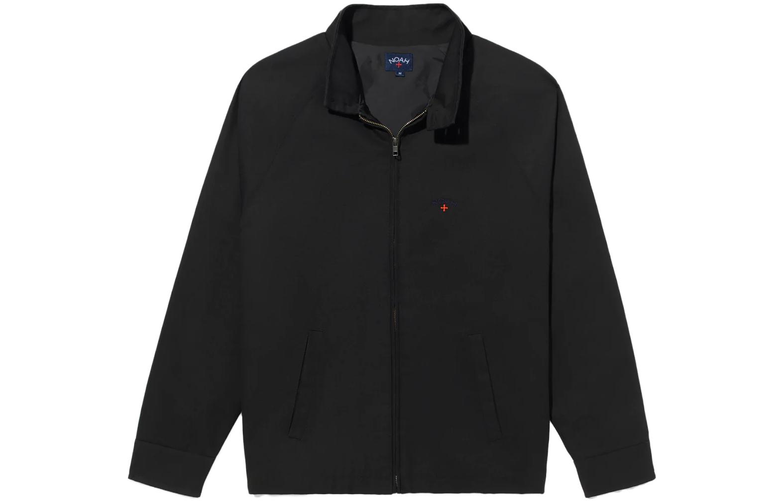 NOAH Solid Color Zip-Up Collared Jacket Unisex - Black OW051SS23