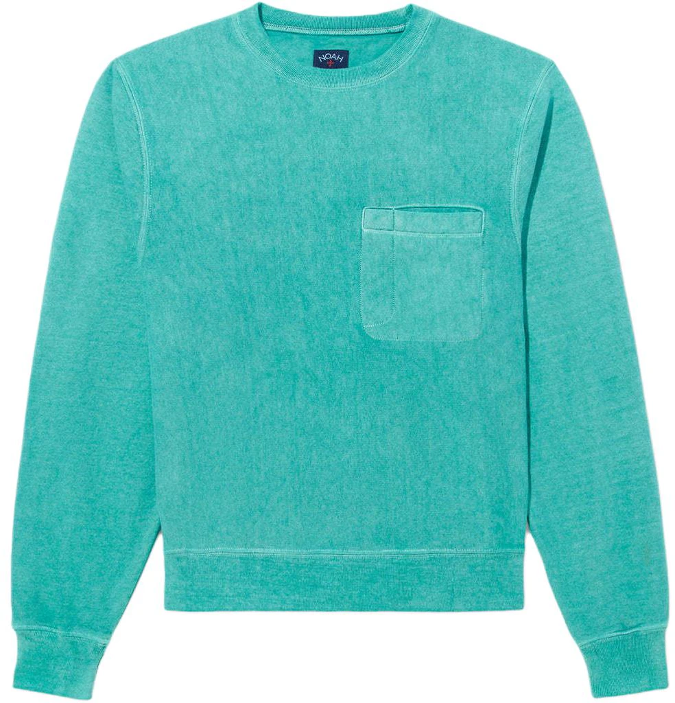 noah-ss-24-crewneck-long-sleeve-sweatshirt-teal-unisex-with-chest-pocket-ss-140-ss-24-sfm