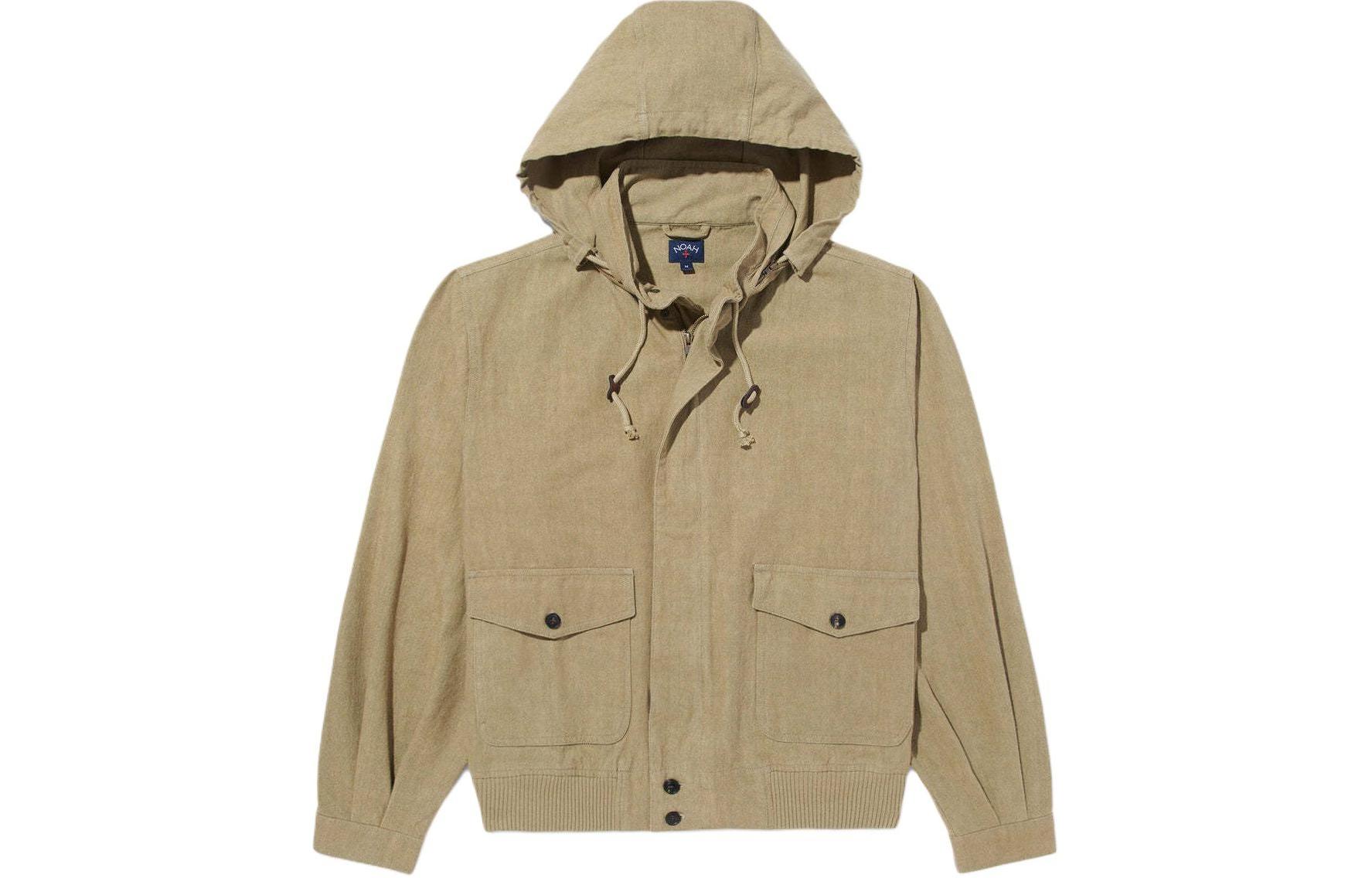 NOAH SS24 Khaki Checkered Detachable Hood Raglan Sleeve Jacket Unisex. OW059SS24MUL