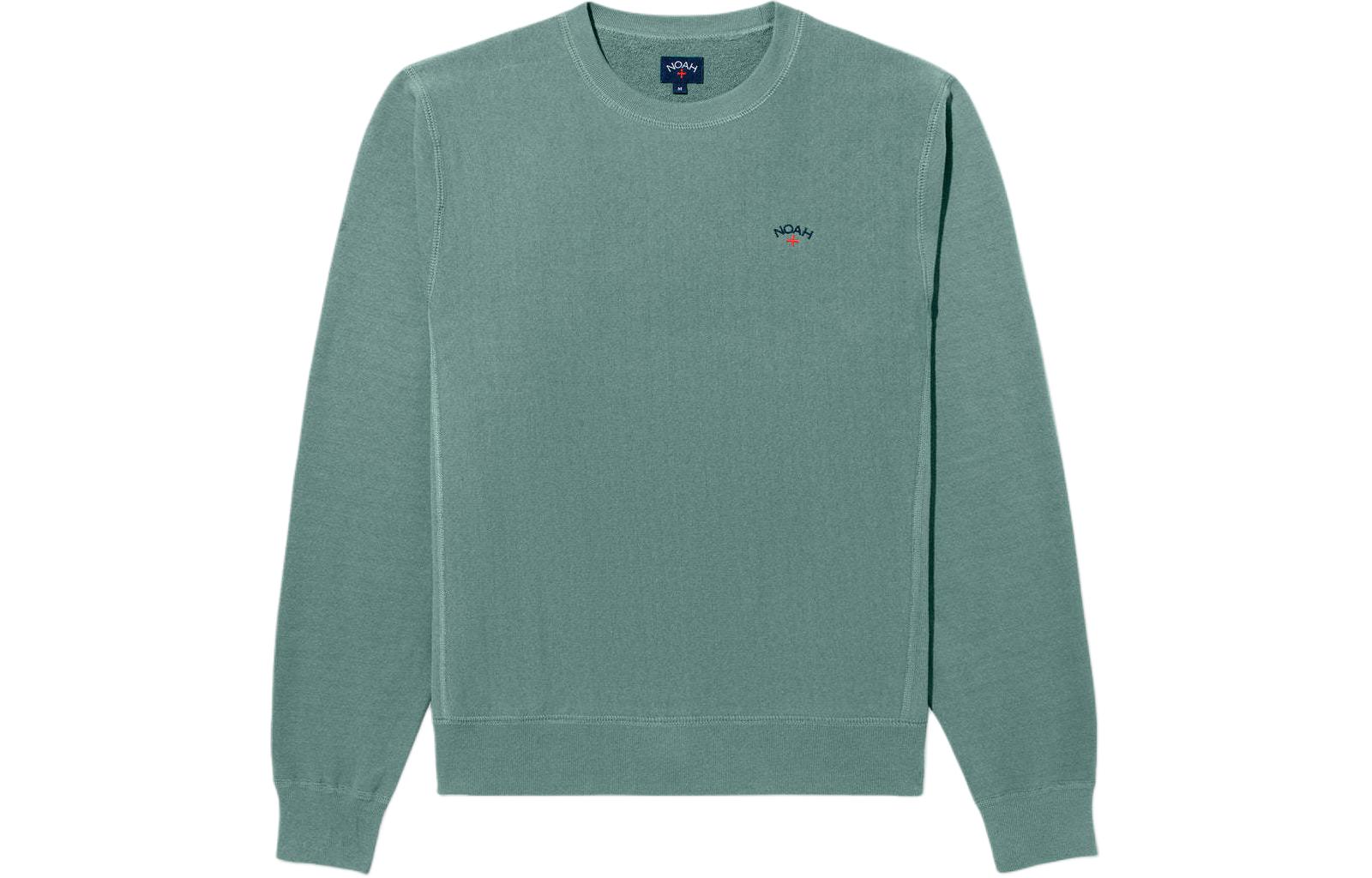 NOAH SS24 Logo Embroidered Crewneck Sweatshirt Jungle Green Unisex. SS148SS24JGN