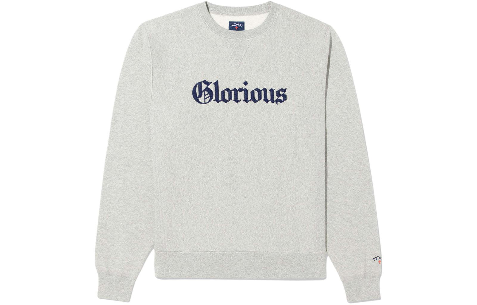 NOAH SS24 Unisex Crewneck Letter Print Long Sleeve Sweatshirt Grey SS166SS24HGY