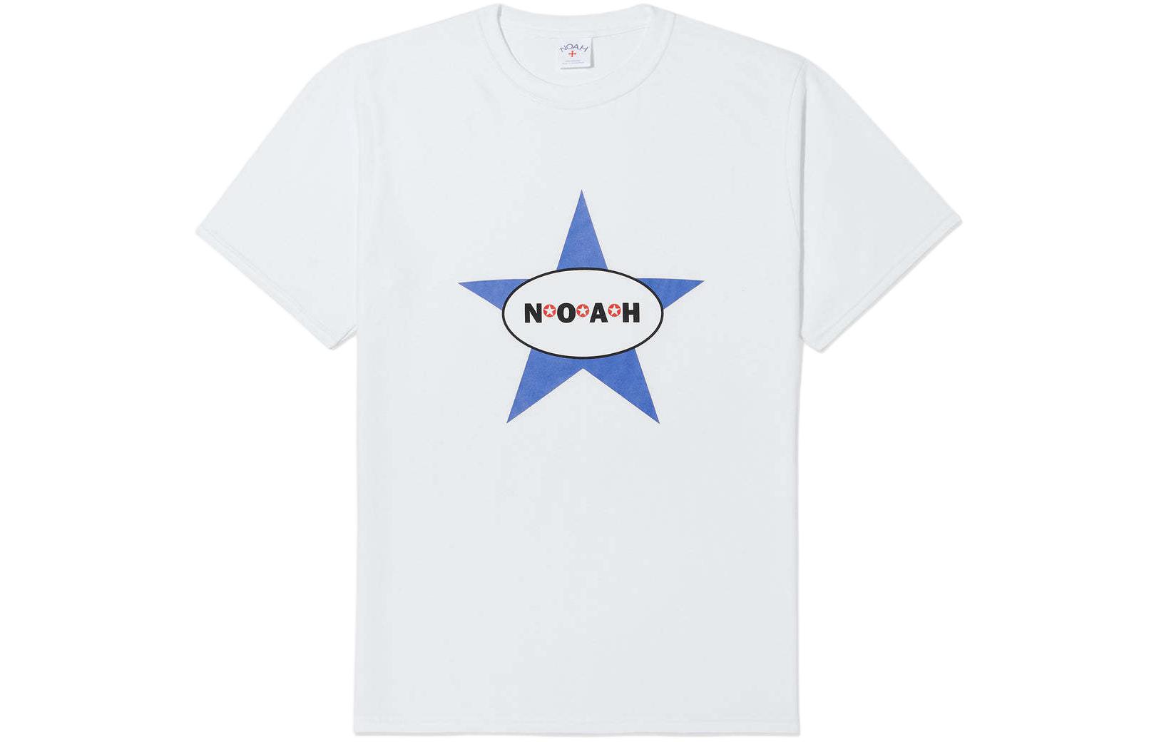 NOAH SS24 White Printed Crewneck Short Sleeve T-Shirt for Men T188SS24WHT