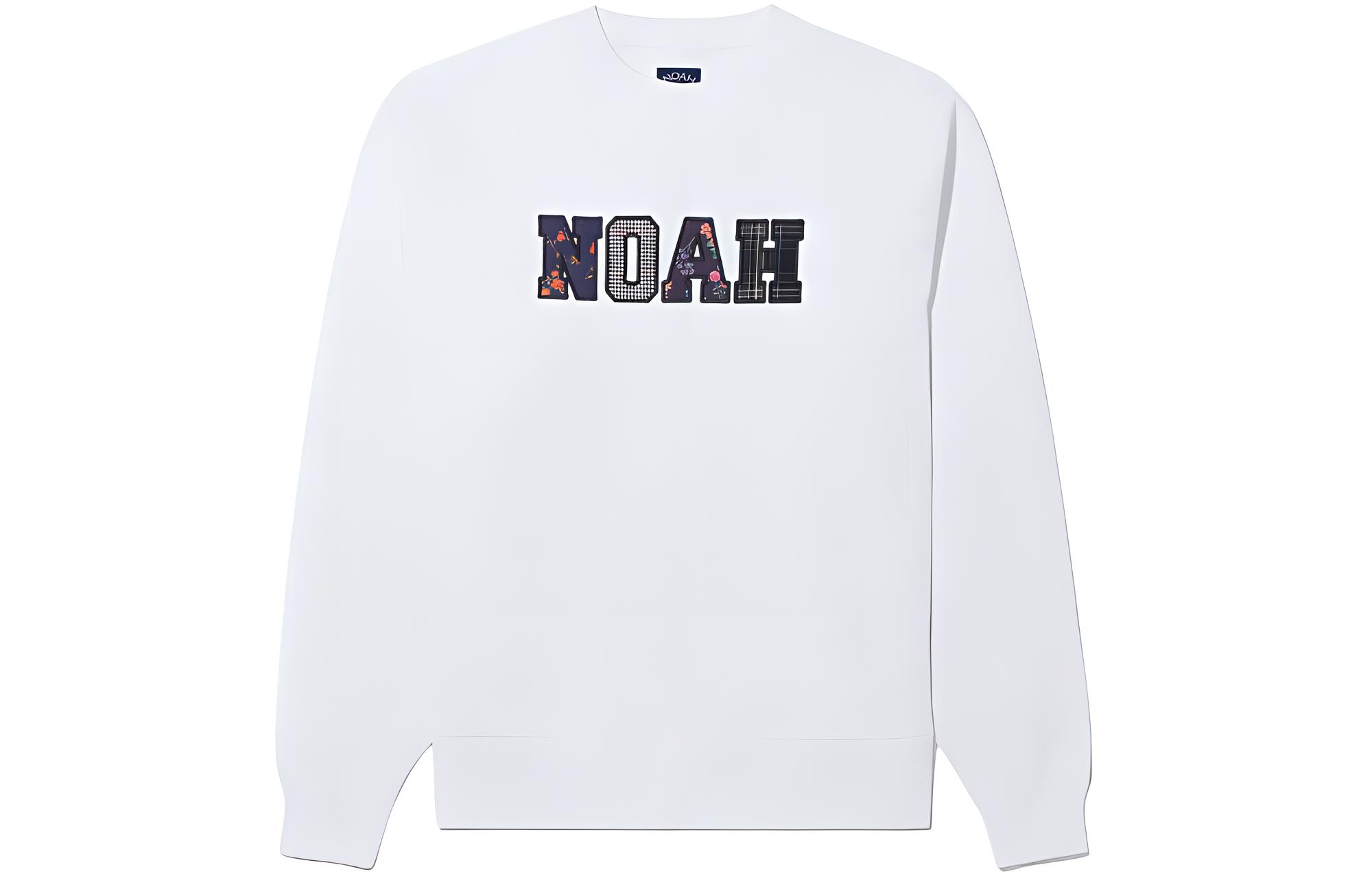 NOAH Unisex Crewneck Letter Pullover Casual Sweatshirt SS126FW23WHT