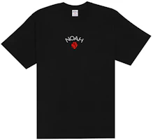 NOAH Unisex Rose Logo Crewneck Casual Fit T-Shirt T27FW20-BLACK NOAH Unisex Rose Logo Crewneck Casual Fit T-Shirt T27FW20-BLACK