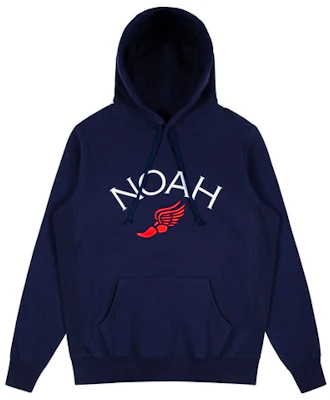 NOAH Winged Foot Embroidered Hoodie Navy Blue Unisex. NOAH-SS20-003 Buy NOAH Winged Foot Embroidered Hoodie Navy Blue Unisex. NOAH-SS20-003