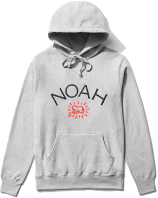 NOAH x Keith Haring Christmas Hoodie Unisex Kelabu Logo Cetak Kapas SS25FW20 Buy NOAH x Keith Haring Christmas Hoodie Unisex Kelabu Logo Cetak Kapas SS25FW20