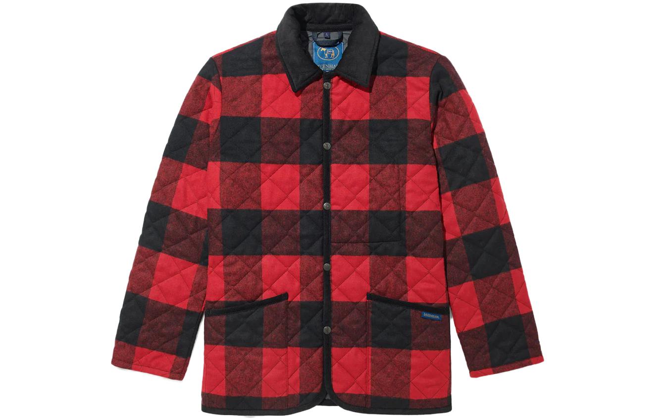NOAH x Lavenham Buffalo Check Denham Jacket Plaid Loose-Fit Outerwear OW053FW23RED