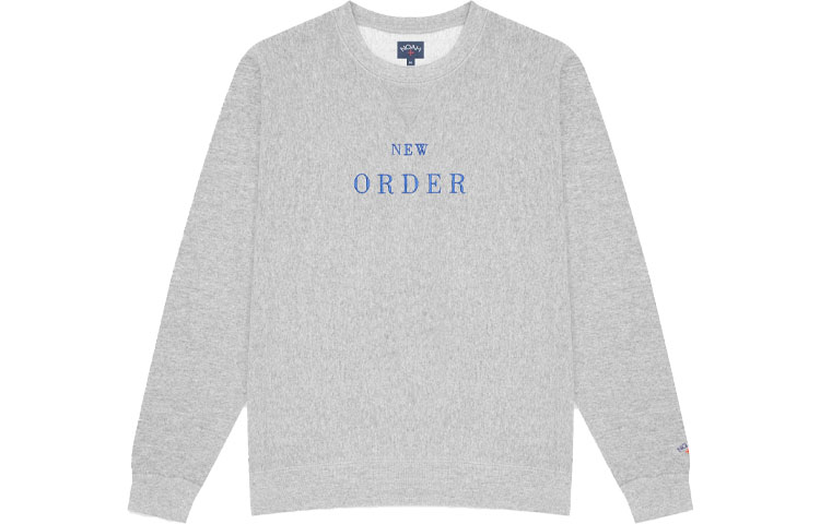 NOAH x NEW ORDER Embroidered Crewneck Sweatshirt Unisex Gray. SS18SS21-HEATHER-GREY