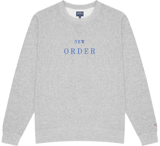 noah-x-new-order-embroidered-crewneck-sweatshirt-unisex-gray-ss-18-ss-21-heather-grey