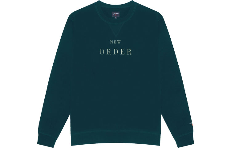 NOAH x NEW ORDER Embroidered Crewneck Sweatshirt Unisex Dark Green. SS18SS21-REFLECTING-POND