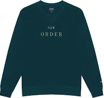 NOAH x NEW ORDER Embroidered Crewneck Sweatshirt Unisex Dark Green. SS18SS21-REFLECTING-POND NOAH x NEW ORDER Embroidered Crewneck Sweatshirt Unisex Dark Green. SS18SS21-REFLECTING-POND