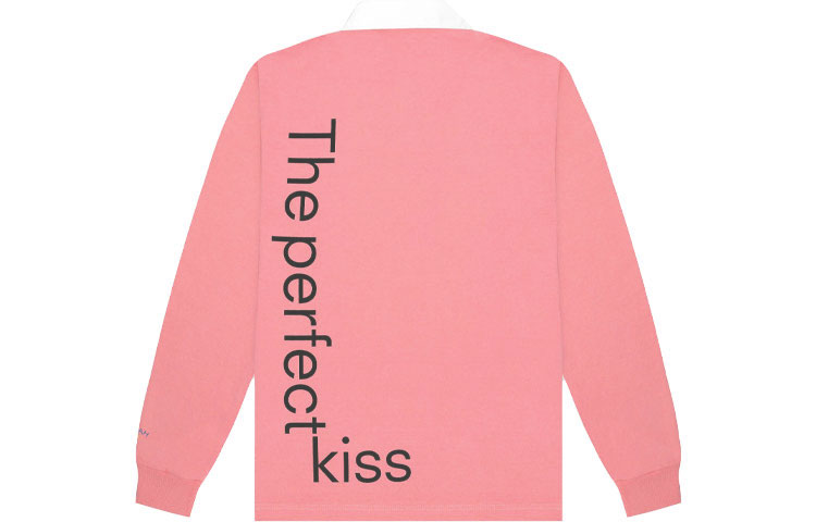 NOAH x NEW ORDER Rugby Letter Crewneck Sweatshirt Pink Unisex Collaboration. KN24SS21-PINK