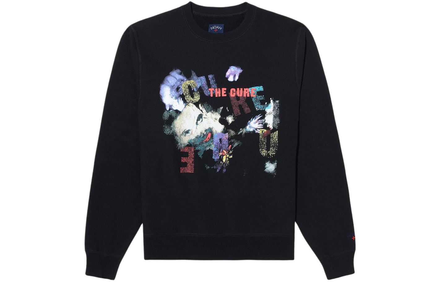 NOAH x The Cure Collab Unisex Black Pullover Printed Long Sleeve Sweatshirt SS157FW23BLK