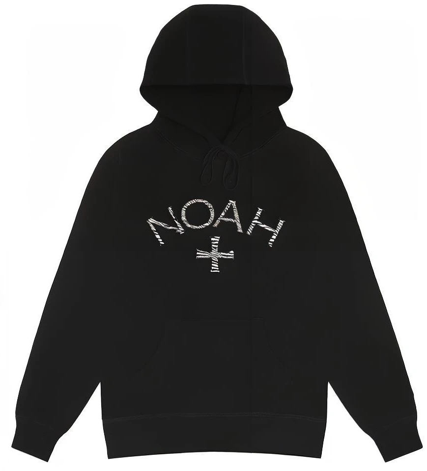 noah-zebra-print-cross-logo-thick-fleece-pullover-hoodie-unisex-black-ss-9-ss-21-black