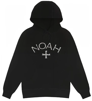 NOAH ゼブラ柄クロスロゴ厚手フリースプルオーバーフーディ ユニセックス ブラック SS9SS21-BLACK Buy NOAH ゼブラ柄クロスロゴ厚手フリースプルオーバーフーディ ユニセックス ブラック SS9SS21-BLACK