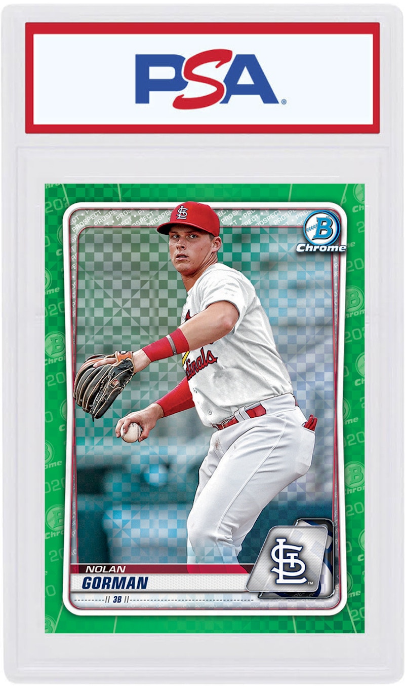 Nolan Gorman 2020 Bowman Chrome X Green X-Fractor /31 #BCP-162