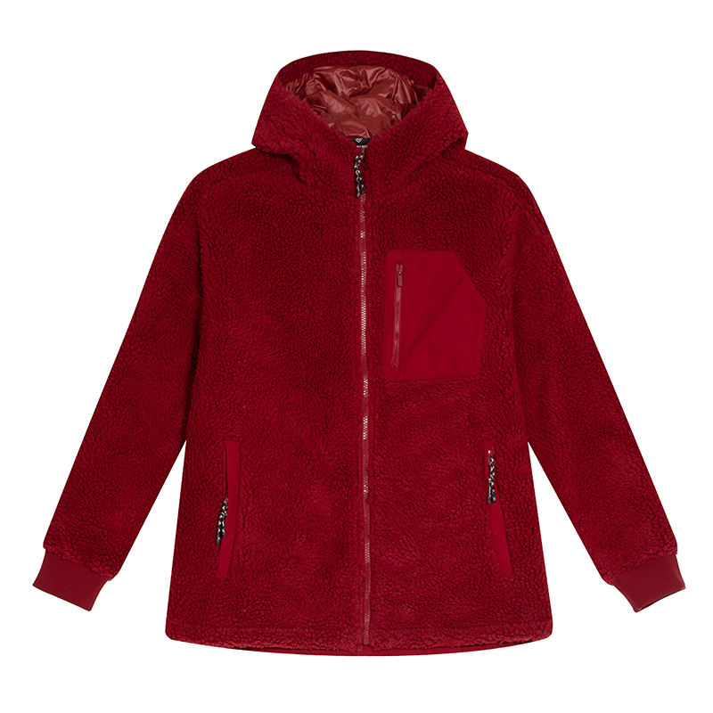 NORTHLAND NU Series Unisex Fleece Hoodie Zip-Up Sherpa Warm Solid Color. NFTCT0653E