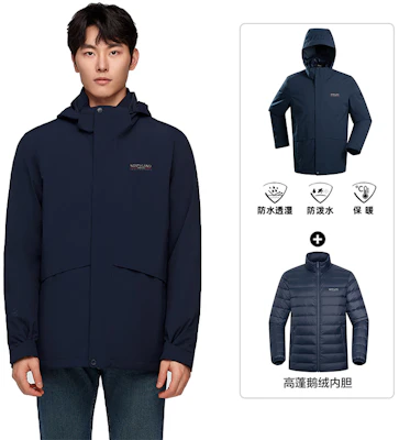 NORTHLAND Outdoor 3-in-1 Waterproof Windproof Hiking Jacket with Down Liner NWJDT5811S Buy NORTHLAND Outdoor 3-in-1 Waterproof Windproof Hiking Jacket with Down Liner NWJDT5811S