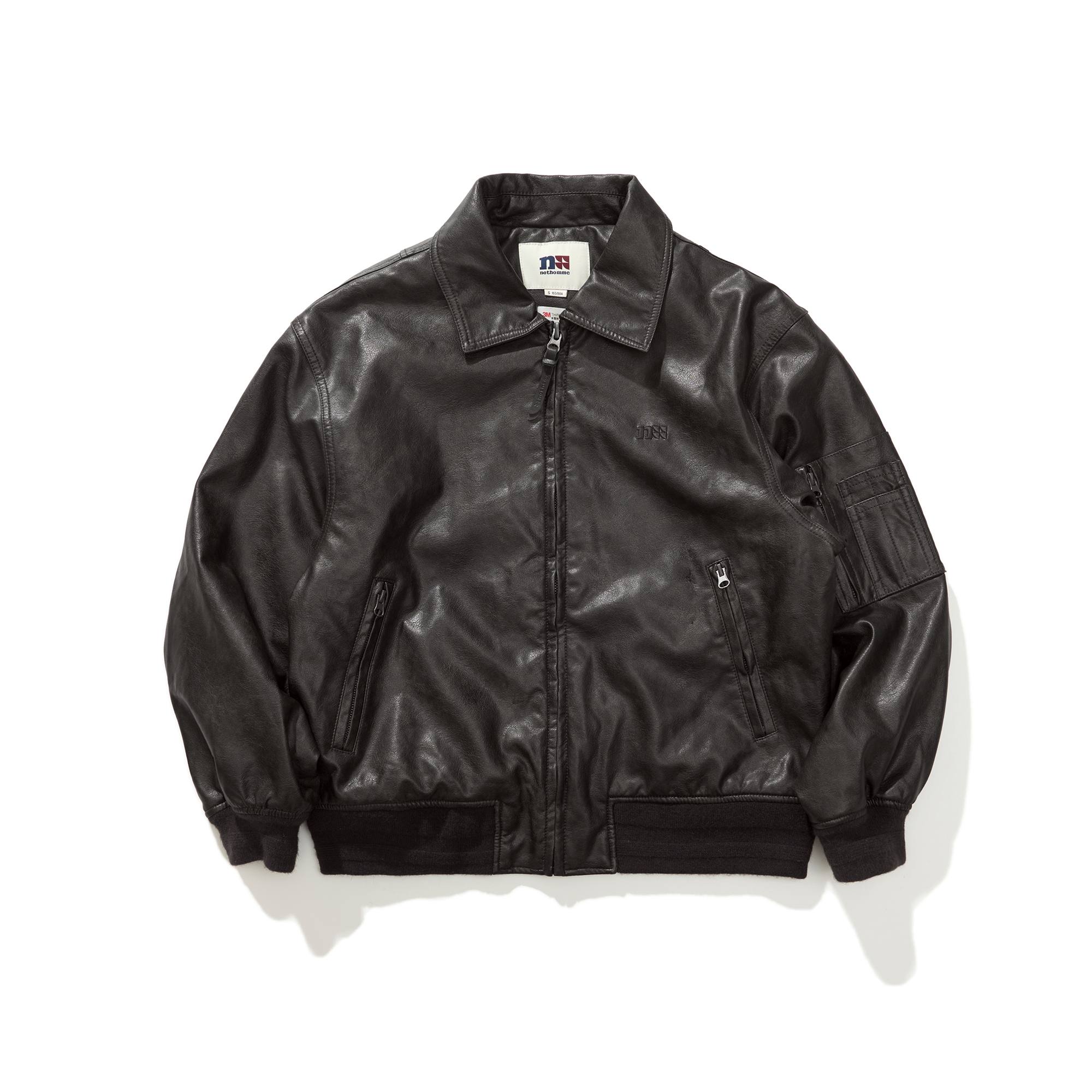 NOTHOMME 3M Thinsulate Retro Cleanfit PU Leather Jacket Unisex Winter Coat 24NOMY006