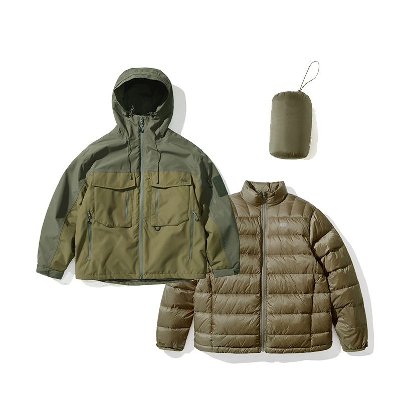 NOTHOMME 800FP 90% White Duck Down Jacket 3-in-1 Outdoor Shell Unisex Coat 23M023