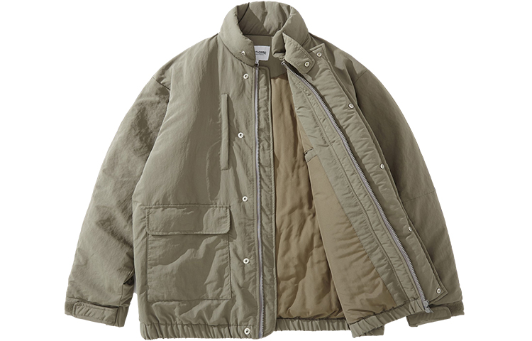 NOTHOMME Military-Style Thick Jacket with Stand Collar and Zipper Pockets Unisex 21M023