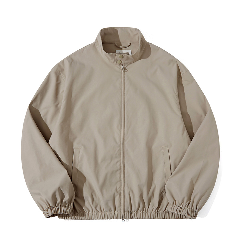 NOTHOMME Teflon Water-Resistant Retro Stand Collar Loose Harrington Jacket Unisex 23W030-1