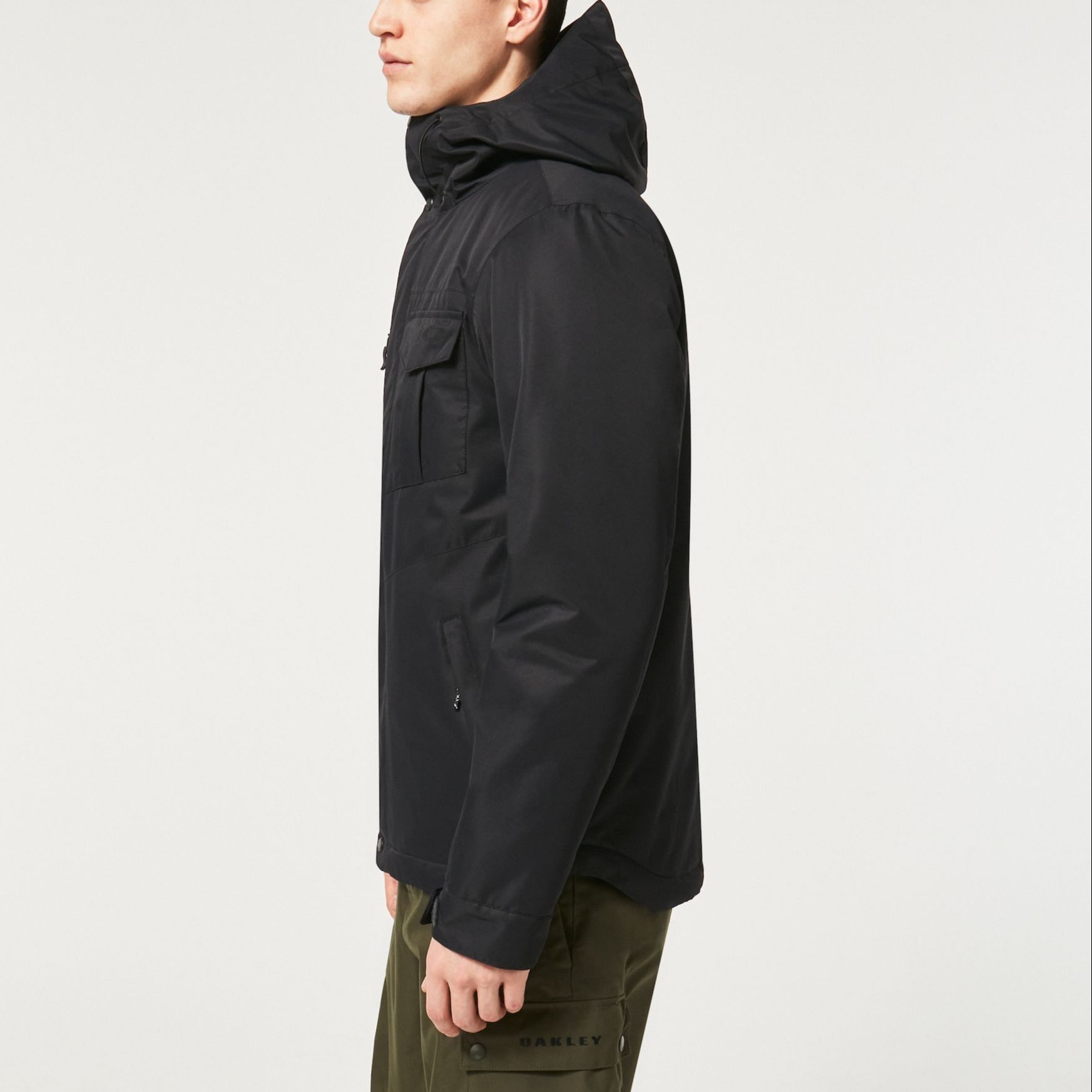 Sizing Oakley Jaket Hoodie Zip-Up Kasual Hitam FOA403657-02E