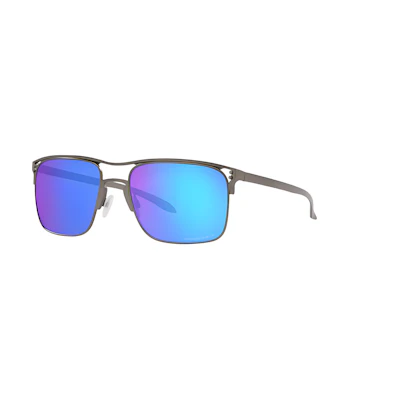 Oakley Titanium Irregular Brown Sunglasses with Logo Temple Design OO604804