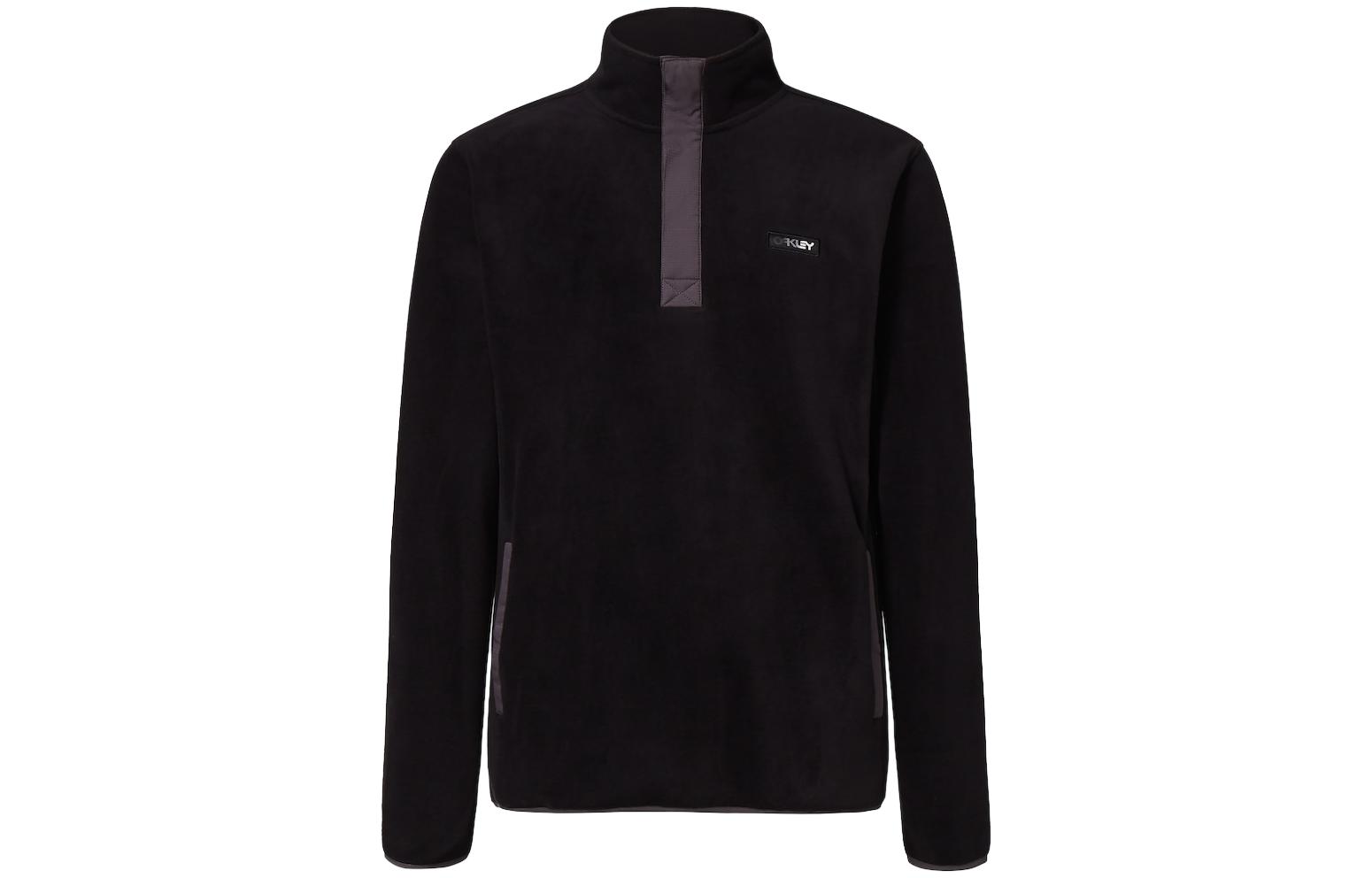Oakley Black Long-Sleeve Sweatshirt with Colorblock Collar and Logo Design FOA403422-02E