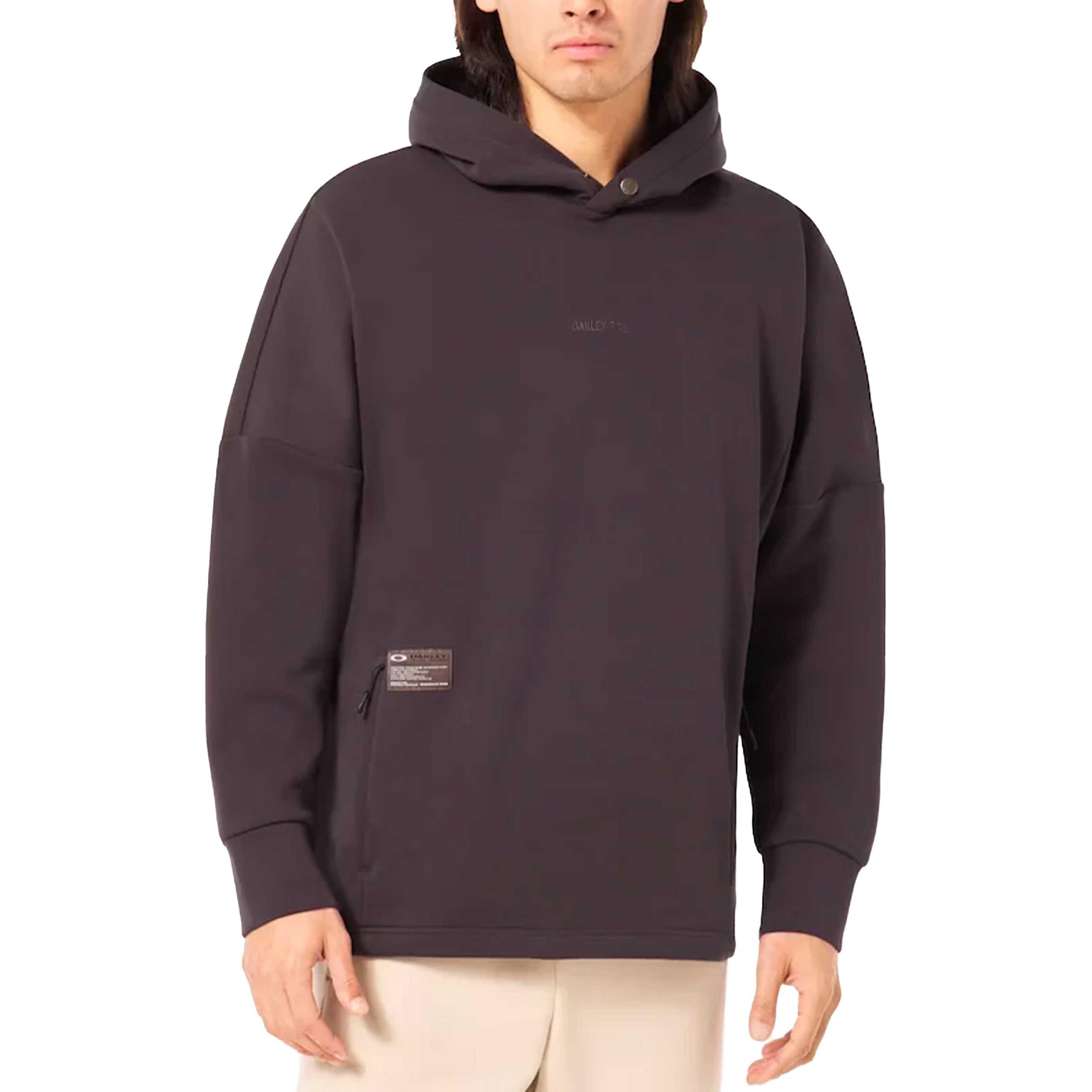 Shop Oakley Black Pullover Hoodie with Solid Logo Patch FOA406361-01N