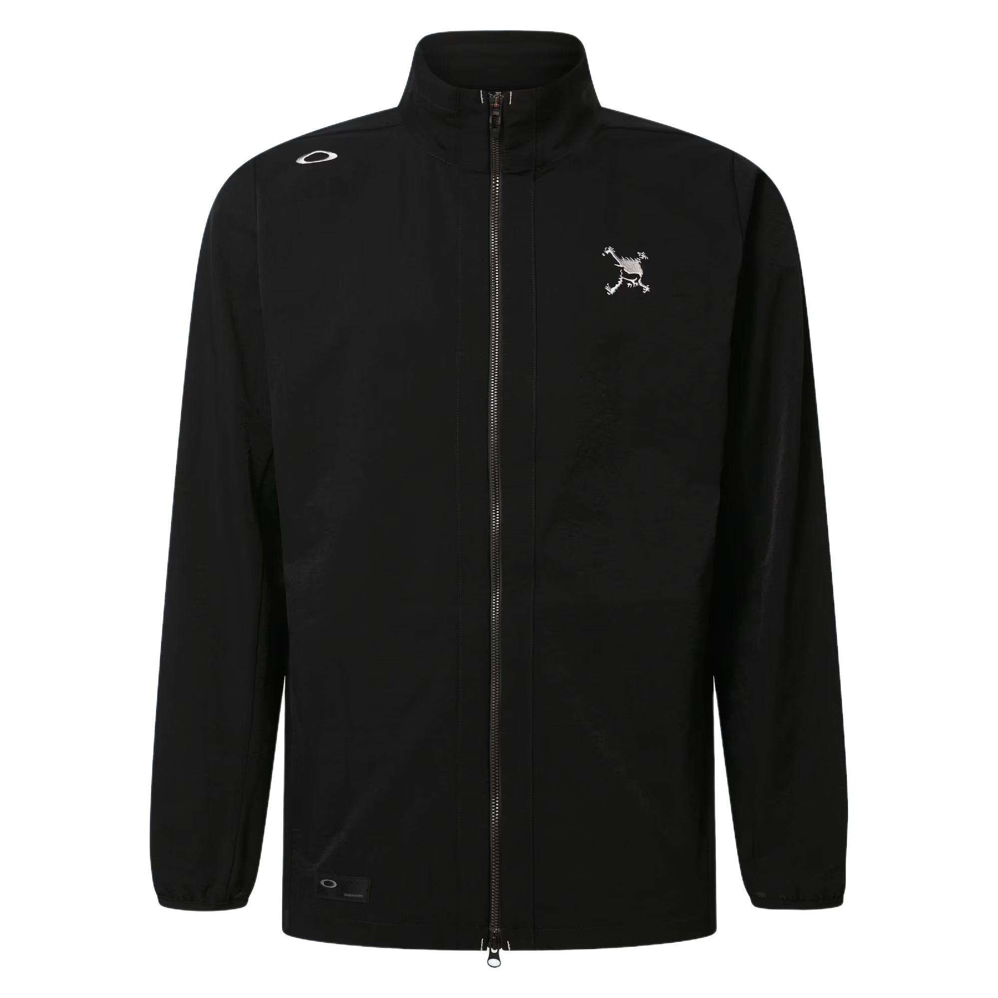 Oakley Black Zip-Up Jacket with Solid Logo Print Design FOA405125BLACKOUT