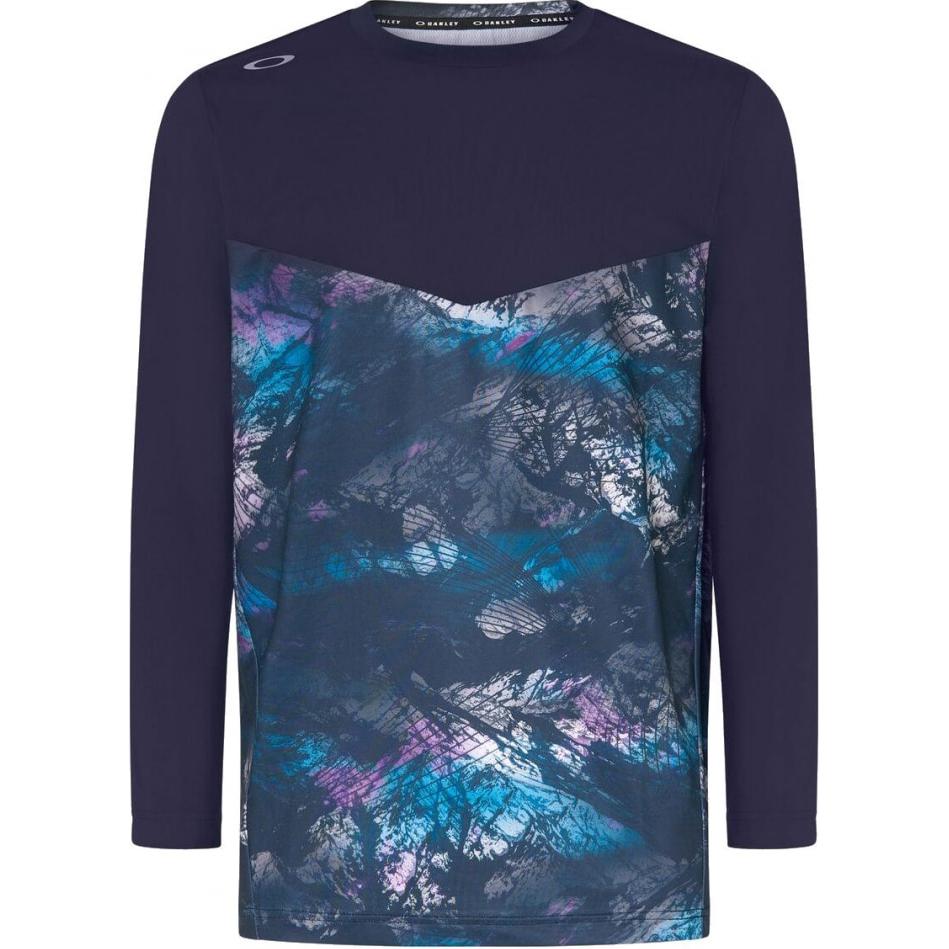 Oakley Blue Crewneck Pullover Sweatshirt with Printed Design FOA406373-02E