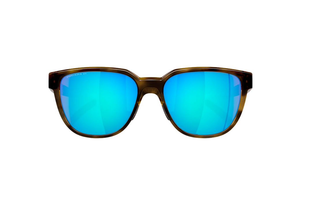 Lookbook Gafas de sol Oakley marrones bio-based irregulares con logo - Diseño unisex. 0OO9250A-04