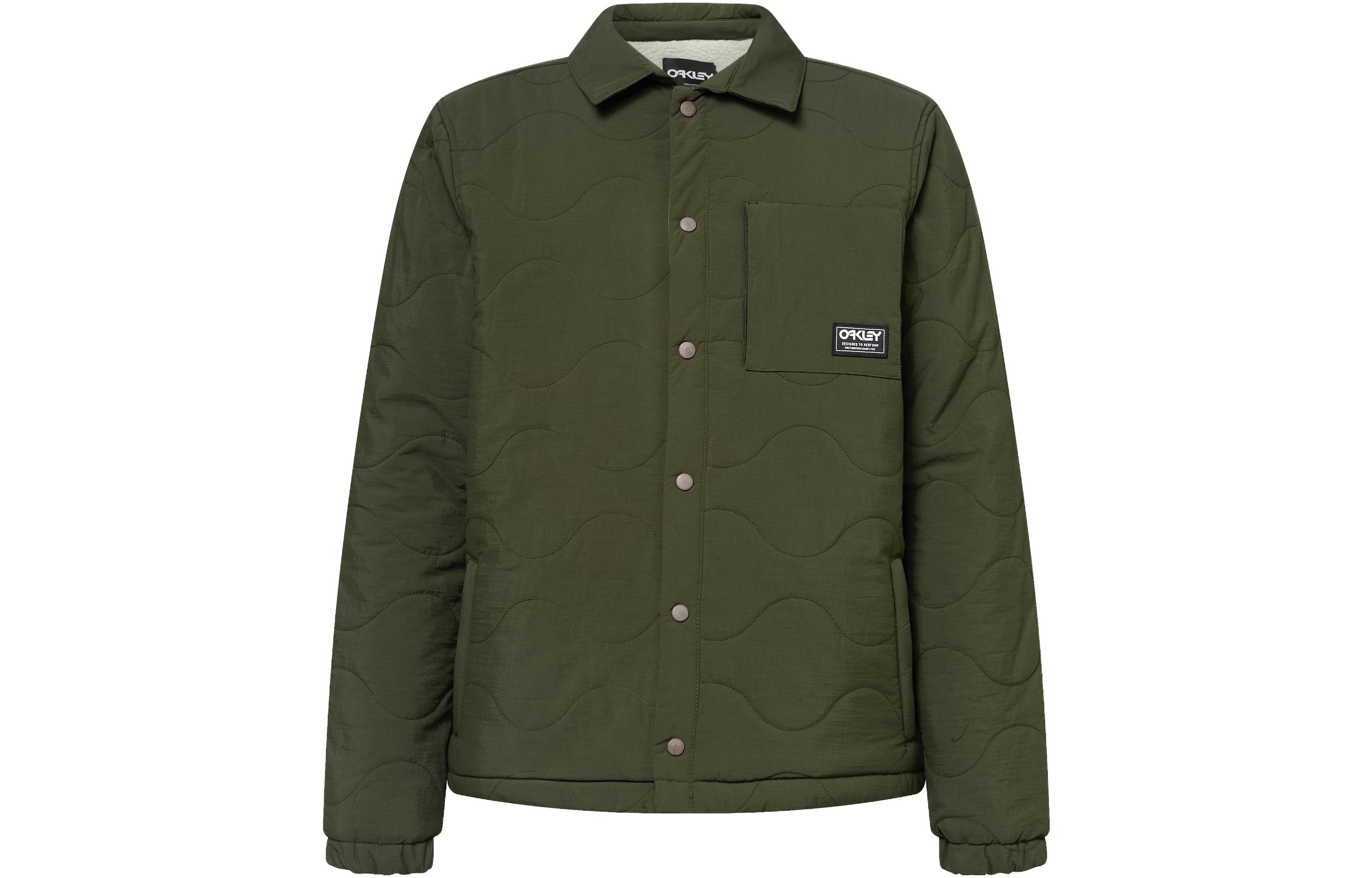 Oakley Casual Button-Up Collar Jacket in Army Green FOA404870-86L