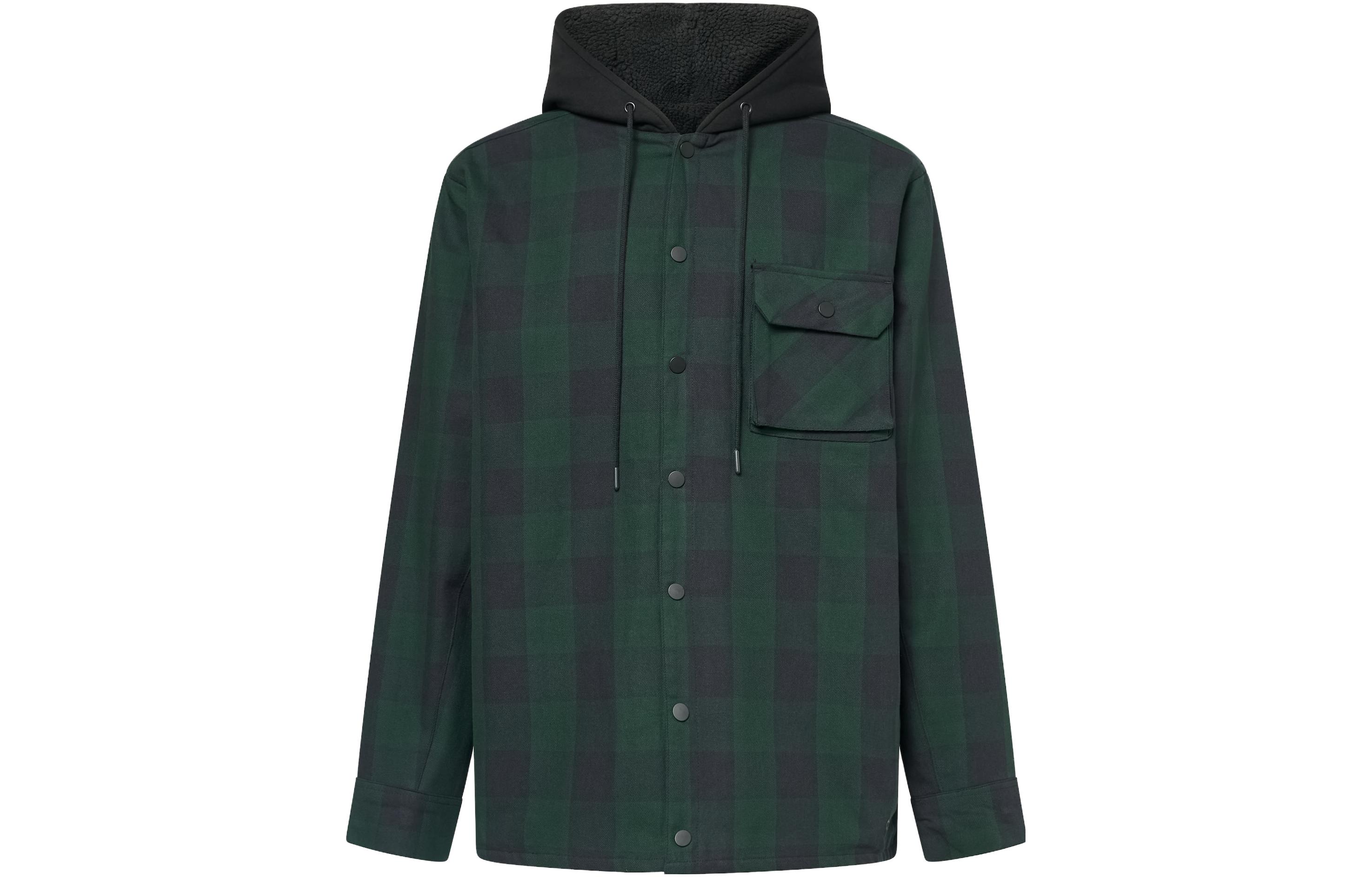 Oakley Casual Plaid Hooded Jacket Green FOA404860-9F2
