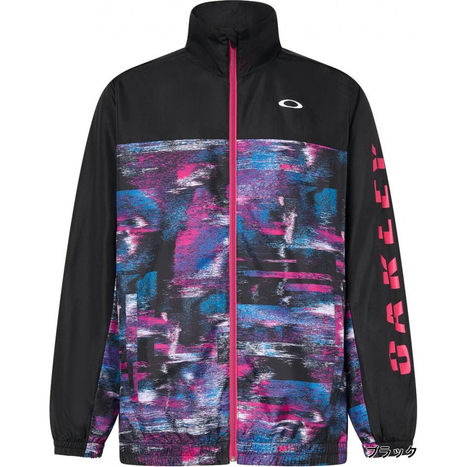 Oakley Full-Print Zip-Up Logo Jacket Black Long Sleeve FOA405817-968