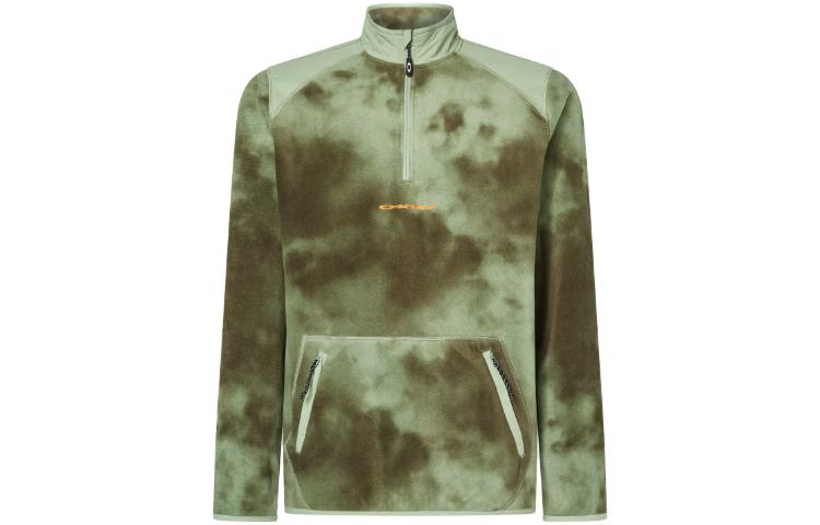 Oakley FW23 Cloud Print Logo Embroidered Loose Fit Sweatshirt Green FOA404733-9WY