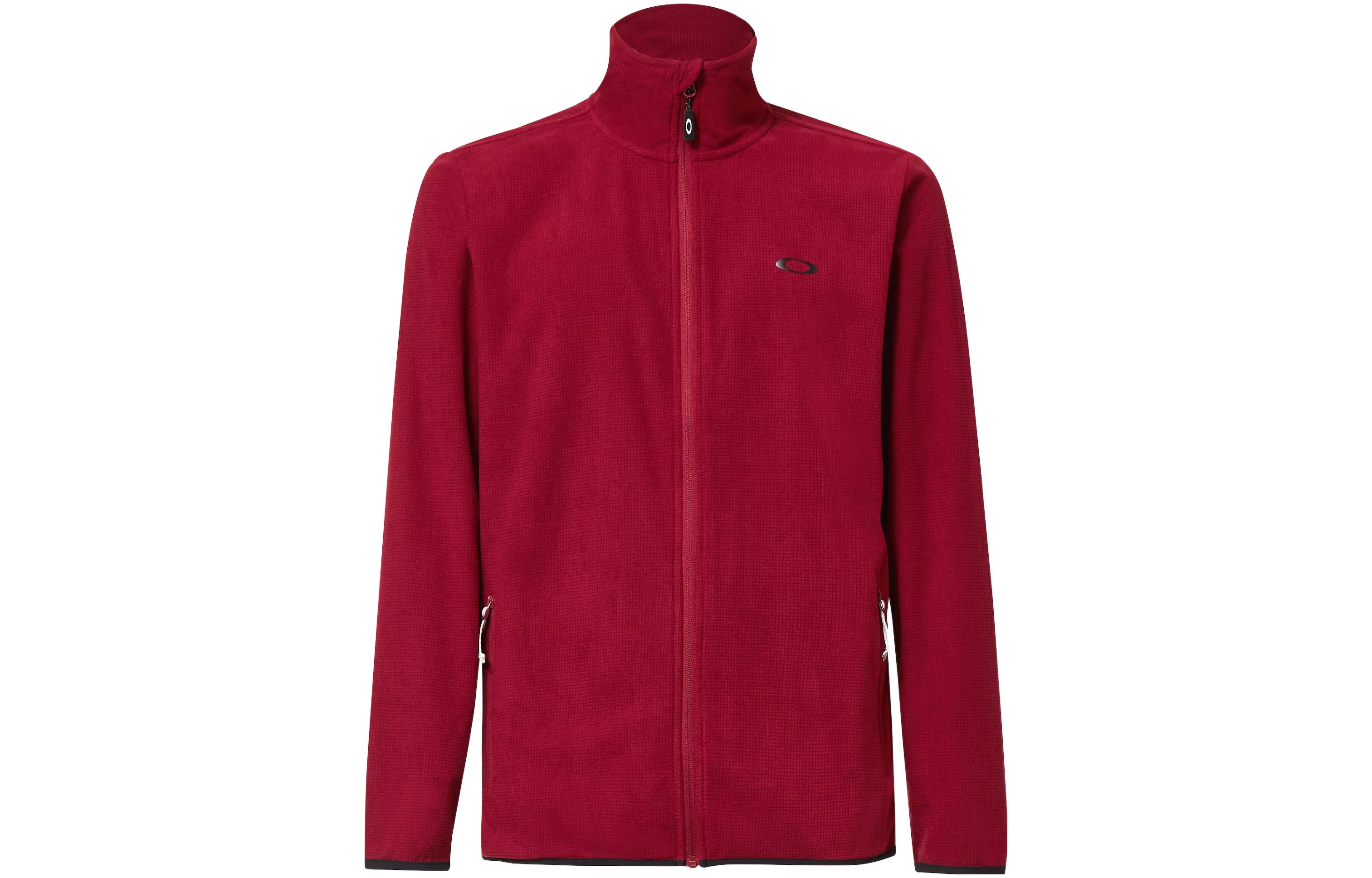 Oakley FW23 Red Logo Print High Neck Zip Loose-Fit Jacket FOA403421-80U
