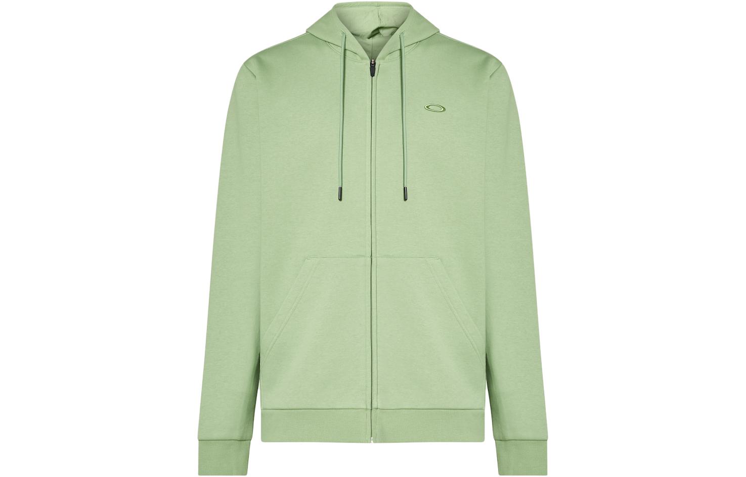 Oakley FW23 Solid Logo Hoodie Green Long Sleeve Full-Zip FOA404848-7AN