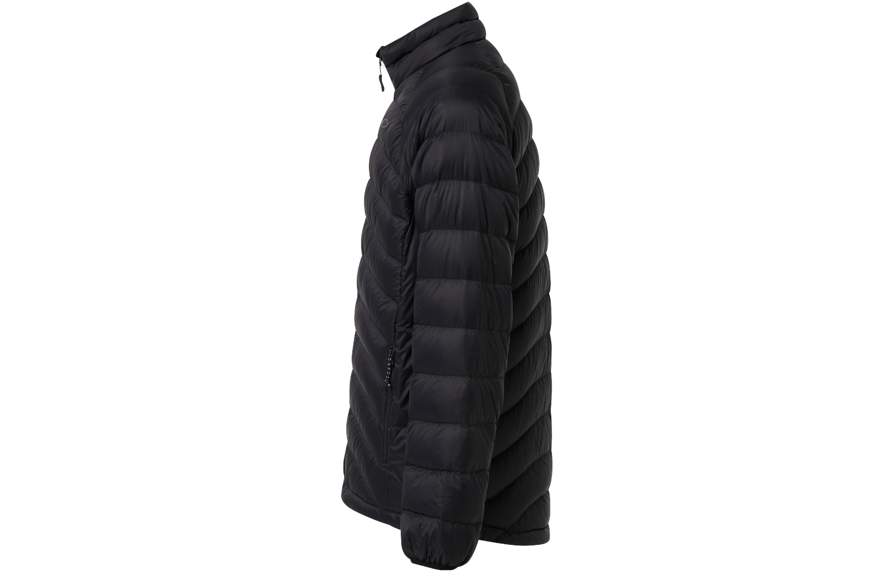 Shop Oakley FW24 Jaket Zip-Up Hitam Berpenebat Kolar Berdiri Lelaki. FOA404730-02E