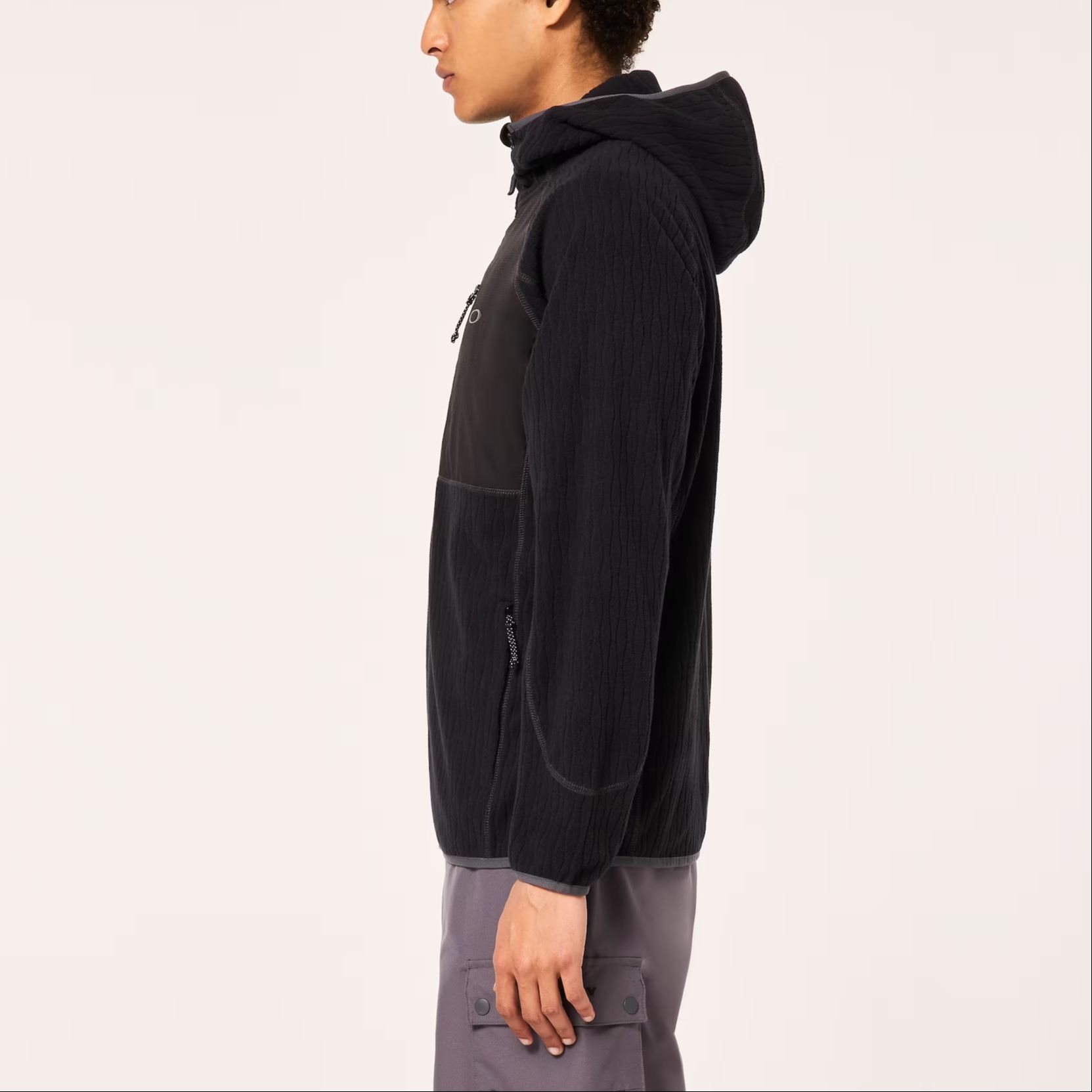 Sizing Oakley FW24 Logo Printed Zip-Up Hoodie Jacket Unisex Black FOA404731-02E