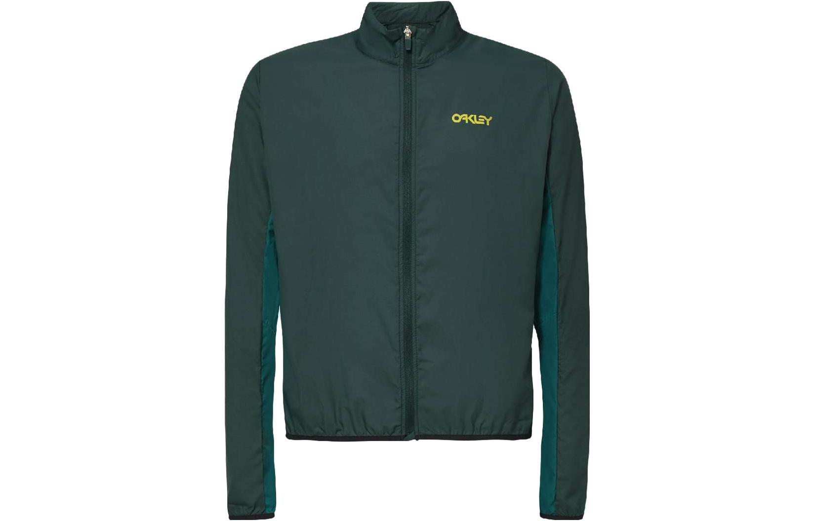 Oakley Green Zip-Up Letter Casual Jacket FOA403115-7BC