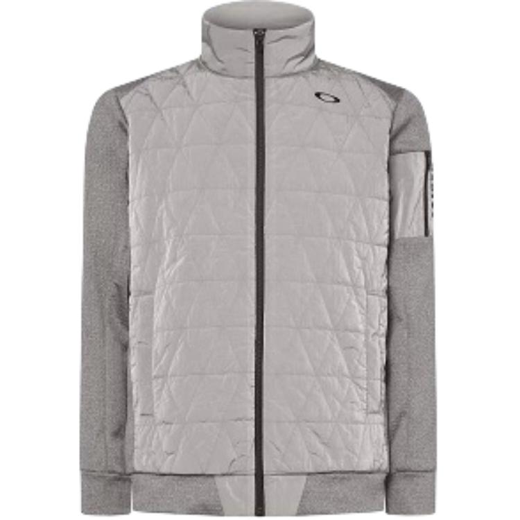 Oakley Grey Full-Zip Jacket with Solid Print Design FOA405729NEWATHLETICGREY