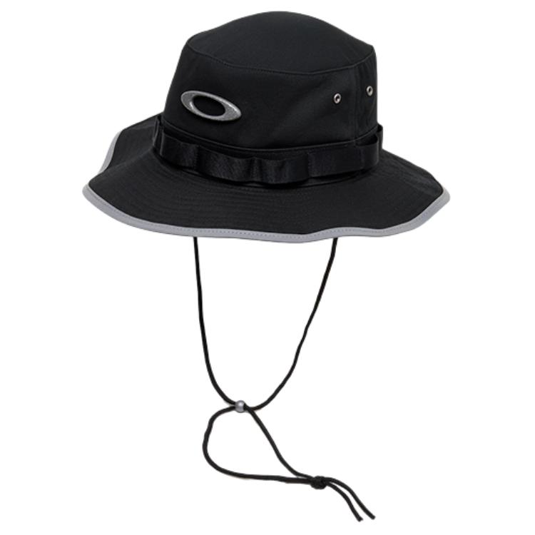 Oakley Logo Outdoor UV Protection Hiking Fisherman Hat Black Unisex Couples Style FOS901502