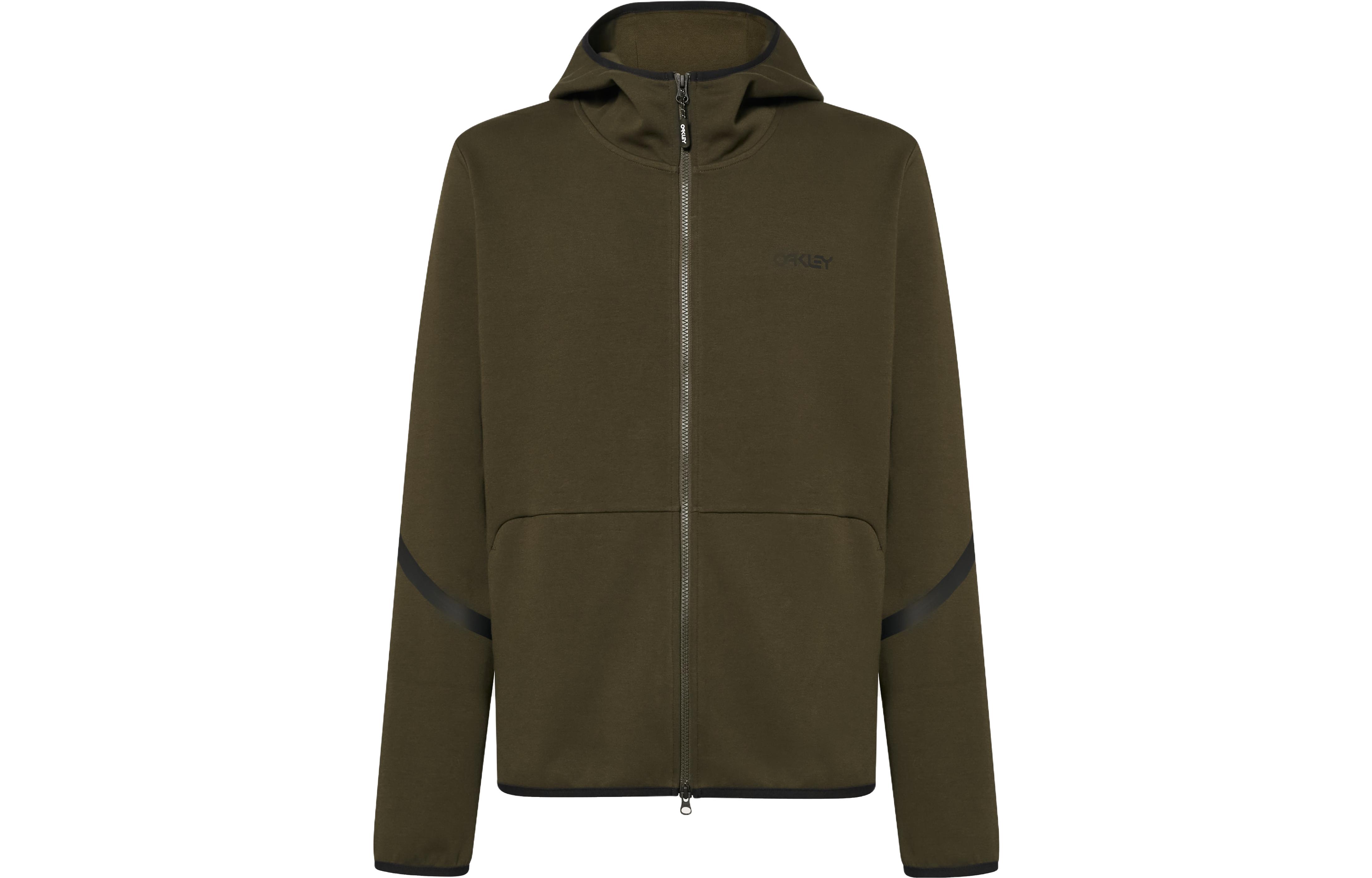Oakley Olive Letter Print Pocket Hoodie Full-Zip Jacket FOA404793-86L