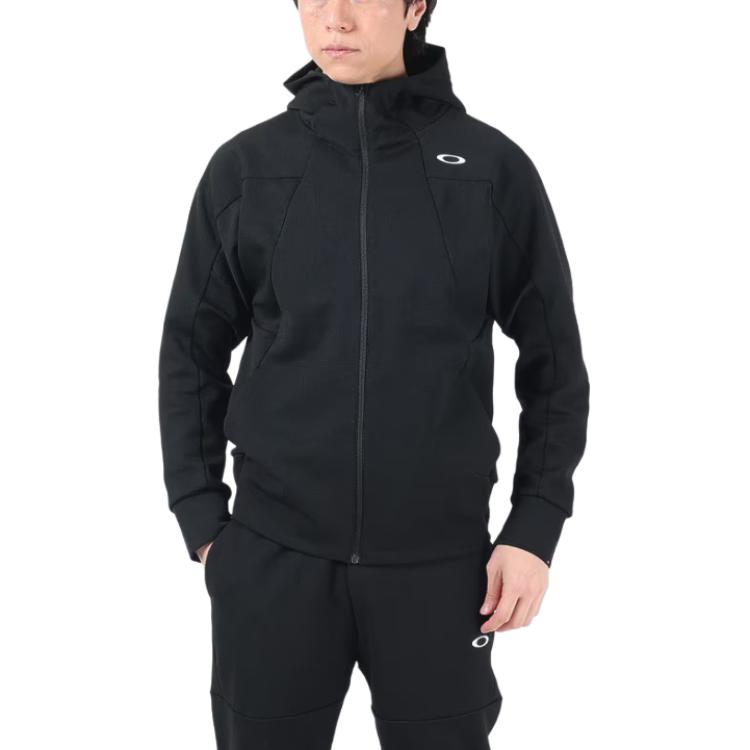 Oakley Slim-Fit Black Full-Zip Hoodie Jacket with Logo FOA406269-02E