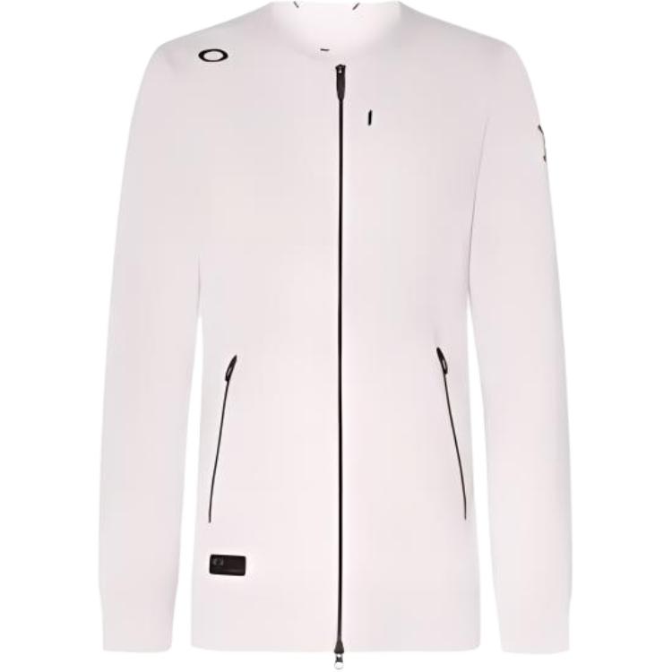 Oakley Solid White Zip-Up Crewneck Long Sleeve Jacket FOA406441-WHITE