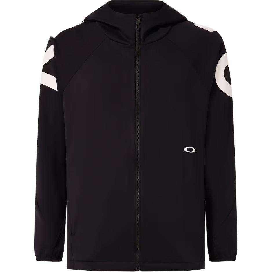 Oakley SS24 Black Zip-Up Hoodie Jacket with Letter Print Design FOA406266-02E